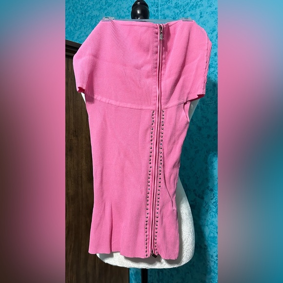 Cache pink full front zip off shoulder top - Picture 5 of 8